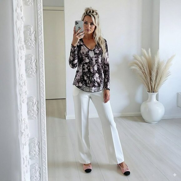 Aritzia Wilfred Long Sleeve Floral Tunic Top - Picture 3 of 9